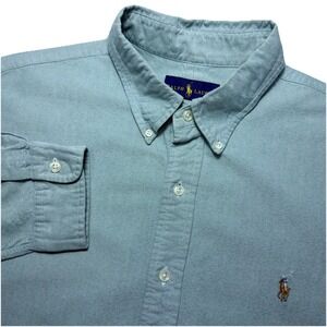 Ralph Lauren Button Down Mens XL Mint Green Oxford Flesh Pony Preppy Long Sleeve